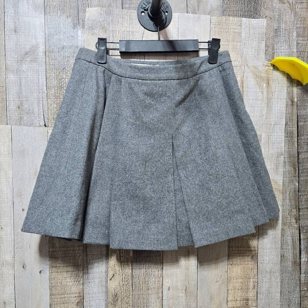 Vineyard Vines Grey Pleated Wool Blend Mini Skirt 4 Academia Preppy Schoolgirl
